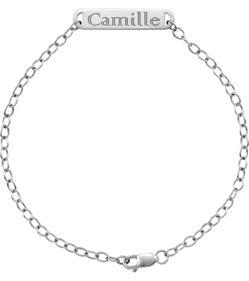 Brc936 Bracelet 14K White 23.6 X 5 Mm 7 In Polished Engravable Bar Bracelet