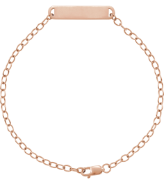 Brc936 Bracelet 14K Rose 23.6 X 5 Mm 7 In Polished Engravable Bar Bracelet