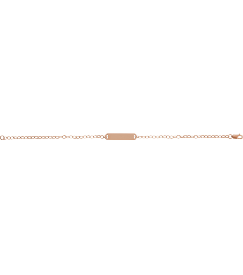 Brc936 Bracelet 14K Rose 23.6 X 5 Mm 7 In Polished Engravable Bar Bracelet