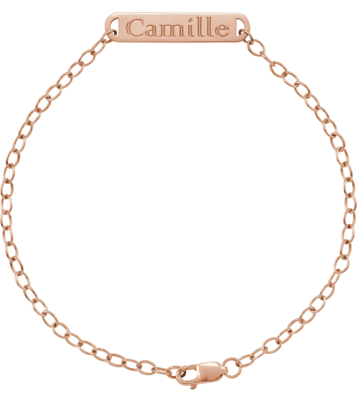 Brc936 Bracelet 14K Rose 23.6 X 5 Mm 7 In Polished Engravable Bar Bracelet