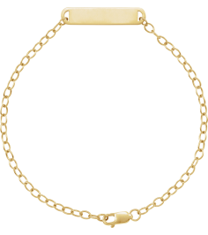 Brc936 Bracelet 14K Yellow 23.6 X 5 Mm 7 In Polished Engravable Bar Bracelet