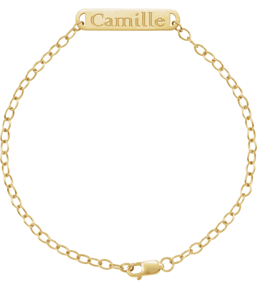 Brc936 Bracelet 14K Yellow 23.6 X 5 Mm 7 In Polished Engravable Bar Bracelet