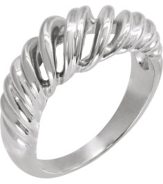5540 Ring Platinum Polished Dome Wrap Ring