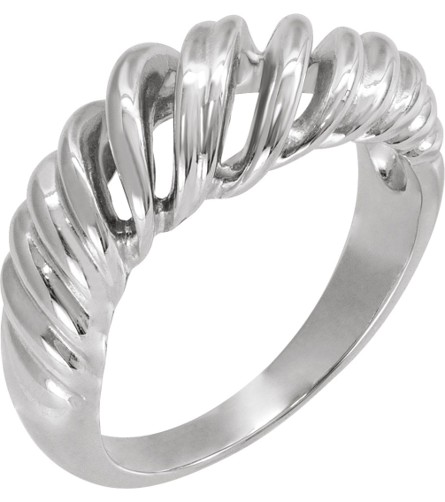 5540 Ring Platinum Polished Dome Wrap Ring