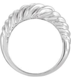 5540 Ring Platinum Polished Dome Wrap Ring