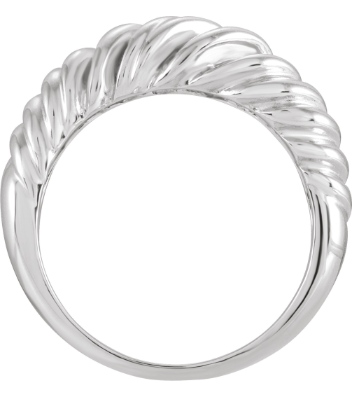5540 Ring Platinum Polished Dome Wrap Ring
