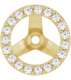 88306 Set 14K Yellow 6 Mm Pair Polished 14 Ctw Lab-Grown Diamond Halo-Style Earring Jackets