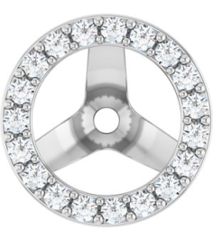 88306 Set 14K White 6 Mm Pair Polished 14 Ctw Lab-Grown Diamond Halo-Style Earring Jackets