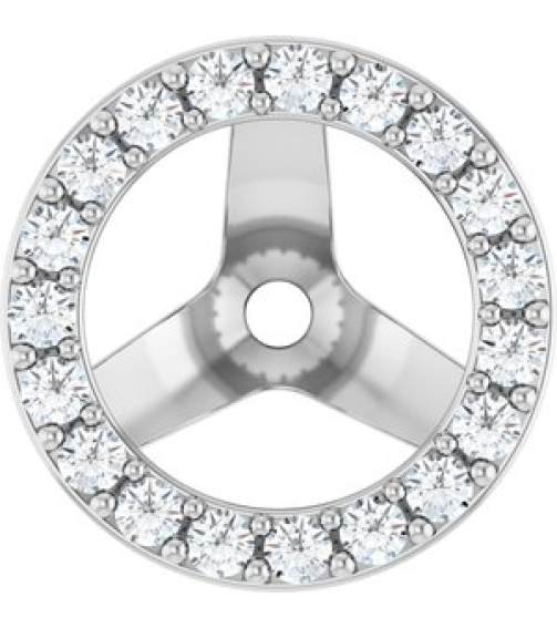88306 Set 14K White 6 Mm Pair Polished 14 Ctw Lab-Grown Diamond Halo-Style Earring Jackets