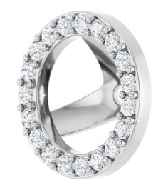88306 Set 14K White 6 Mm Pair Polished 14 Ctw Lab-Grown Diamond Halo-Style Earring Jackets
