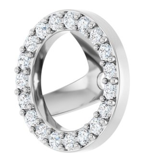 88306 Set 14K White 6 Mm Pair Polished 14 Ctw Lab-Grown Diamond Halo-Style Earring Jackets