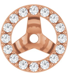 88306 Set 14K Rose 5 Mm Pair Polished 14 Ctw Lab-Grown Diamond Halo-Style Earring Jackets