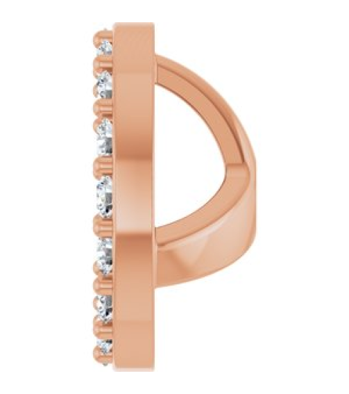 88306 Set 14K Rose 5 Mm Pair Polished 14 Ctw Lab-Grown Diamond Halo-Style Earring Jackets