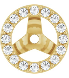 88306 Set 14K Yellow 5 Mm Pair Polished 14 Ctw Lab-Grown Diamond Halo-Style Earring Jackets