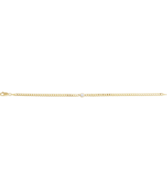 Brc922 Bracelet 14K Yellow Set Lab-Grown Diamond Round 3.9 Mm 8.97 X 5 Mm 7 In Si1-Si2, Gh Polished 14 Ct Lab-Grown Diamond Curb Chain Link Bracelet