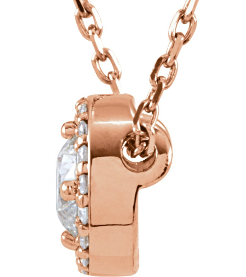 85916 Necklace Set 14K Rose Round Lab-Grown Diamond 4.8Mm 12 Ctw Lab-Grown Diamond Si1-Si2, Gh 16 In Polished 12 Ctw Lab-Grown Diamond Necklace