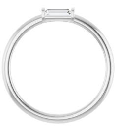 122887 Ring Set 14K White Lab-Grown Diamond Straight Baguette 4 X 2 Mm Polished 110 Ctw Lab-Grown Diamond Stackable Ring