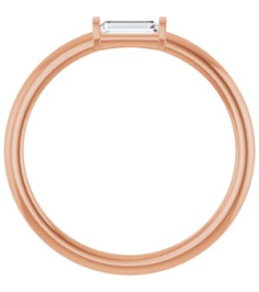 122887 Ring Set 14K Rose Lab-Grown Diamond Straight Baguette 4 X 2 Mm Polished 110 Ctw Lab-Grown Diamond Stackable Ring