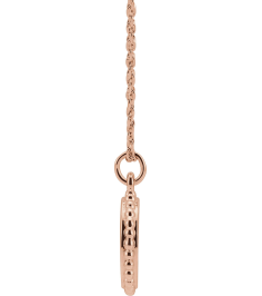 86472 Necklace 14K Rose 18.3 X 13.8 Mm 16-18 In Polished Engravable Round Beaded Necklace