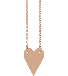 88620 Necklace 14K Rose 13.5 X 10 Mm 18 In Polished Engravable Elongated Heart Necklace