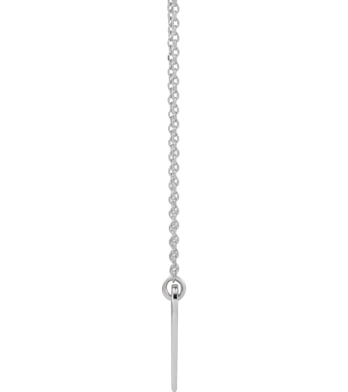 88620 Necklace 14K White 13.5 X 10 Mm 18 In Polished Engravable Elongated Heart Necklace