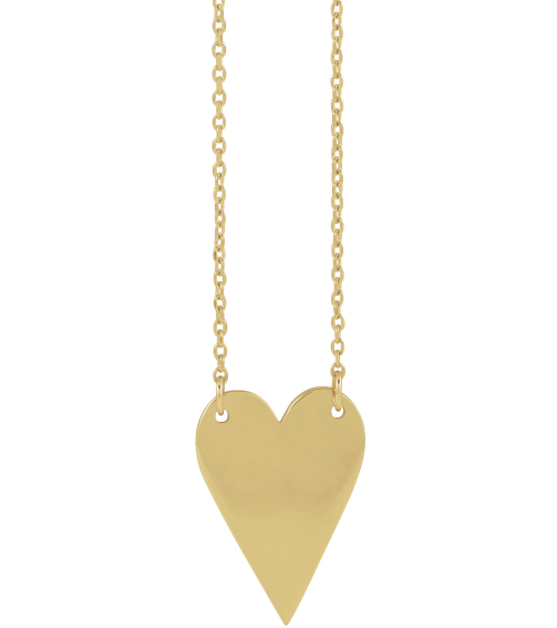 88620 Necklace 14K Yellow 18 X 13 Mm 18 In Polished Engravable Elongated Heart Necklace