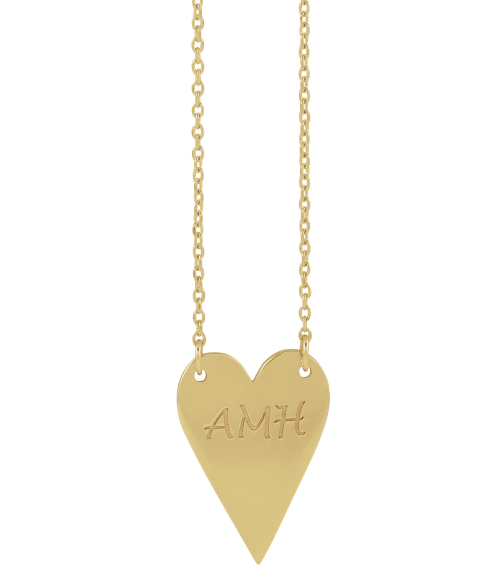 88620 Necklace 14K Yellow 18 X 13 Mm 18 In Polished Engravable Elongated Heart Necklace
