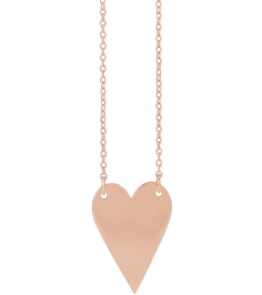 88620 Necklace 14K Rose 18 X 13 Mm 18 In Polished Engravable Elongated Heart Necklace