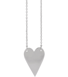 88620 Necklace Sterling Silver 18 X 13 Mm 18 In Polished Engravable Elongated Heart Necklace