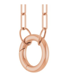 88629 Necklace 14K Rose 12 X 12 Mm 16 In Polished Circle Charm Necklace