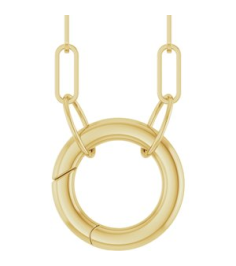 88629 Necklace 14K Yellow 12 X 12 Mm 16 In Polished Circle Charm Necklace