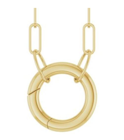 88629 Necklace 14K Yellow 12 X 12 Mm 16 In Polished Circle Charm Necklace