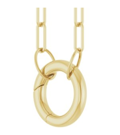 88629 Necklace 14K Yellow 12 X 12 Mm 16 In Polished Circle Charm Necklace
