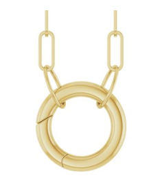 88629 Necklace 14K Yellow 12 X 12 Mm 18 In Polished Circle Charm Necklace