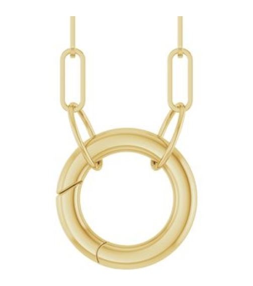 88629 Necklace 14K Yellow 12 X 12 Mm 18 In Polished Circle Charm Necklace