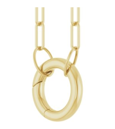 88629 Necklace 14K Yellow 12 X 12 Mm 18 In Polished Circle Charm Necklace