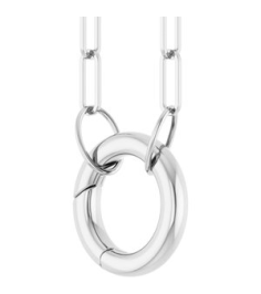 88629 Necklace 14K White 12 X 12 Mm 18 In Polished Circle Charm Necklace