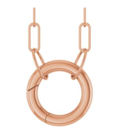 88629 Necklace 14K Rose 12 X 12 Mm 18 In Polished Circle Charm Necklace