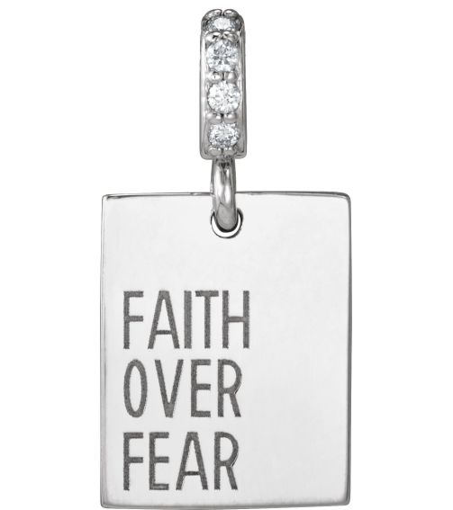 88627 Pendant Set 14K White Round Natural Diamond 1Mm 0.02 Ctw I1, G-H Polished .02 Ctw Natural Diamond Faith Over Fear Pendant