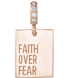 88627 Pendant Set 14K Rose Round Natural Diamond 1Mm 0.02 Ctw I1, G-H Polished .02 Ctw Natural Diamond Faith Over Fear Pendant