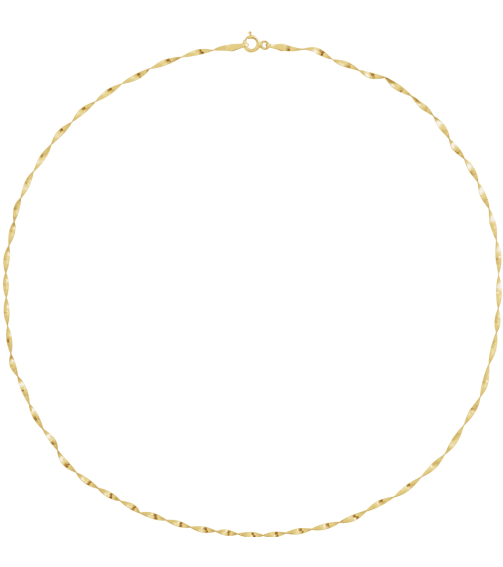 Ch1246 14K Yellow Herringbone 1.6 Mm 16 In Spring Ring Polished Twisted Herringbone Chain