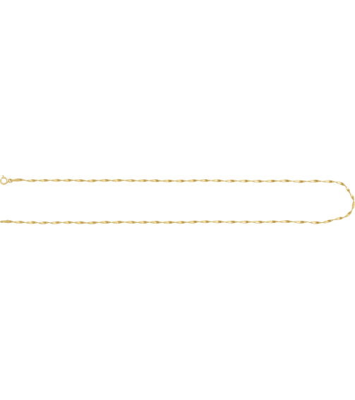 Ch1246 14K Yellow Herringbone 1.6 Mm 16 In Spring Ring Polished Twisted Herringbone Chain