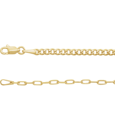 Ch1247 14K Yellow Paperclip-Style 2.7 Mm 20 In Lobster Clasp Polished Curb And Paperclip-Style 5050 Chain