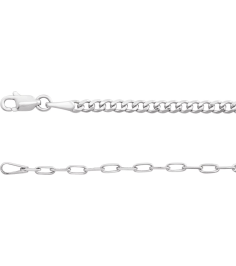 Ch1247 Sterling Silver Paperclip-Style 2.7 Mm 16 In Lobster Clasp Polished Curb And Paperclip-Style 5050 Chain