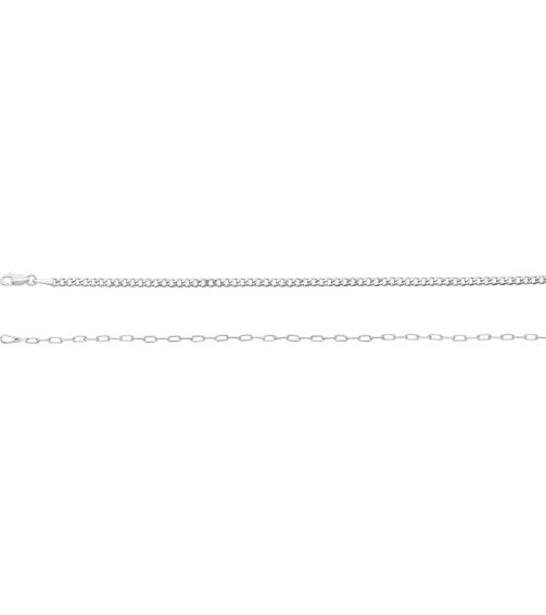 Ch1247 Sterling Silver Paperclip-Style 2.7 Mm 16 In Lobster Clasp Polished Curb And Paperclip-Style 5050 Chain