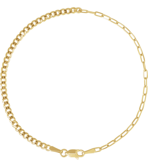 Ch1247 14K Yellow Paperclip-Style 2.7 Mm 7 In Lobster Clasp Polished Curb And Paperclip-Style 5050 Chain