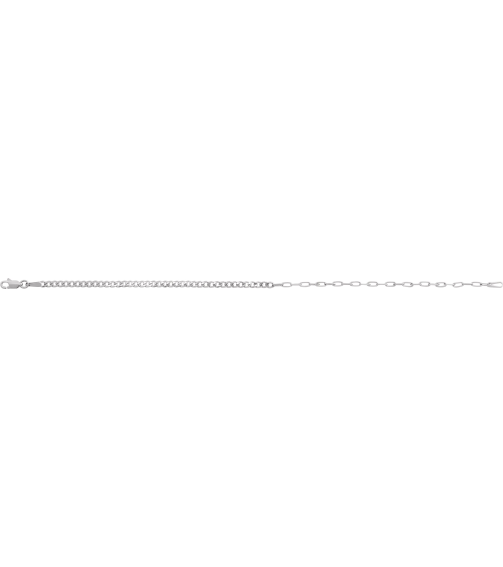 Ch1247 Sterling Silver Paperclip-Style 2.7 Mm 7 In Lobster Clasp Polished Curb And Paperclip-Style 5050 Chain