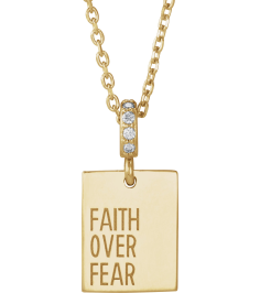 88627 Necklace Set 14K Yellow Round Natural Diamond 1Mm 0.02 Ctw I1, G-H 16-18 In Polished .02 Ctw Natural Diamond Faith Over Fear Necklace