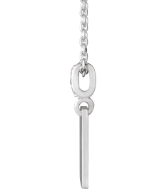 88627 Necklace Set 14K White Round Natural Diamond 1Mm 0.02 Ctw I1, G-H 16-18 In Polished .02 Ctw Natural Diamond Faith Over Fear Necklace