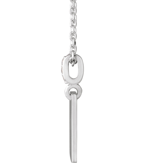 88627 Necklace Set 14K White Round Natural Diamond 1Mm 0.02 Ctw I1, G-H 16-18 In Polished .02 Ctw Natural Diamond Faith Over Fear Necklace